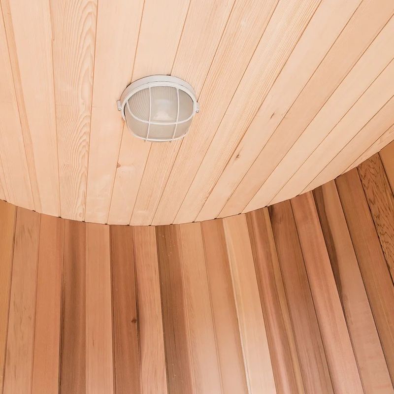 Sauna tradicional de barril de madera maciza para 2 personas al aire libre con vapor de 6kw y diseño tradicional