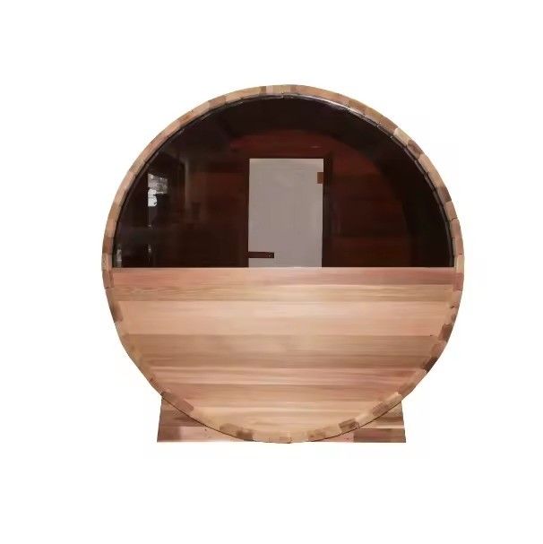 2025 Sauna de vapor seco patio exterior barril madera sólida cedro rojo sala de sauna tradicional para relajación en el patio