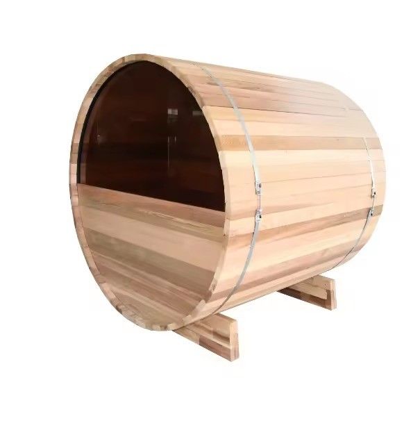 2025 Sauna de vapor seco patio exterior barril madera sólida cedro rojo sala de sauna tradicional para relajación en el patio
