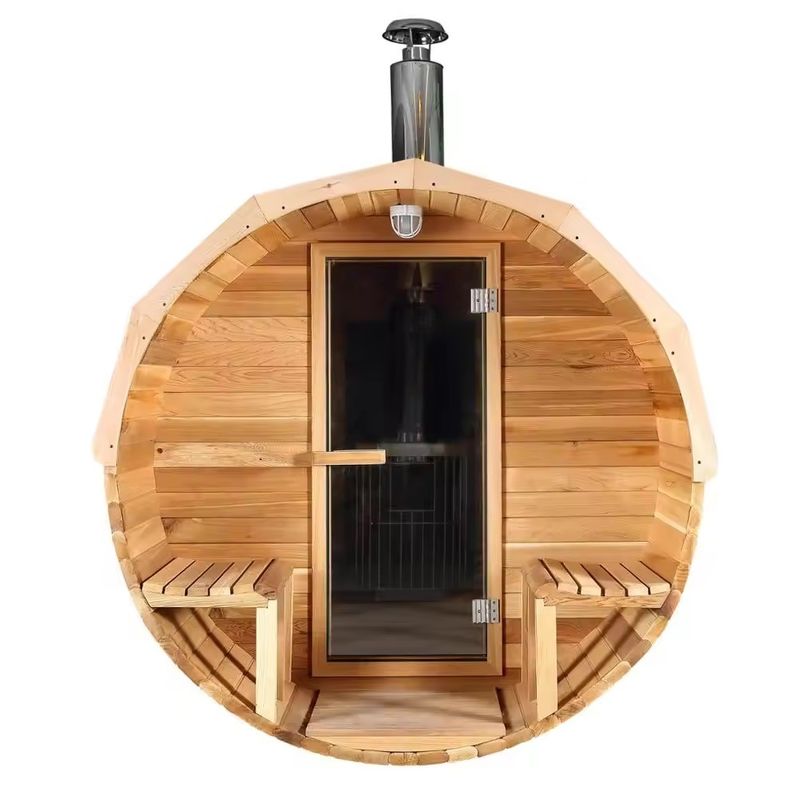 Sala de sauna seca de cedro rojo de 2025 para 2-6 personas Función de vapor seco Tipo de madera sólida al aire libre Fácil de montar Experiencia relajante de sauna