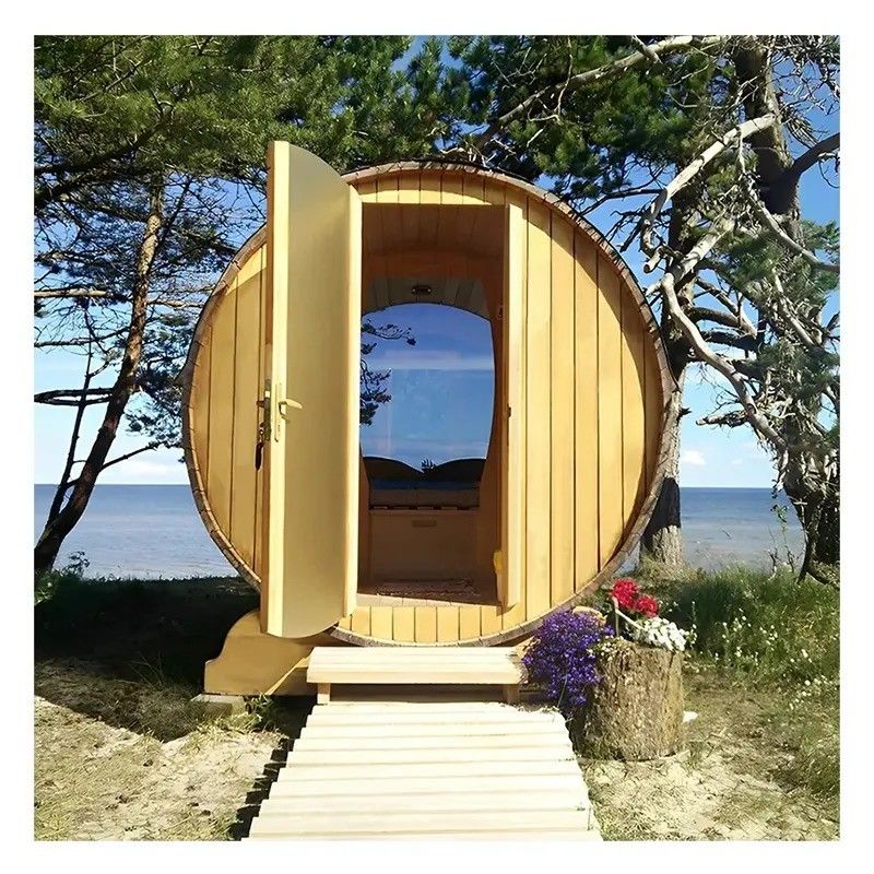 Sauna de vapor exterior para 6 personas con barril de madera maciza de cedro rojo canadiense 2025: La experiencia de sauna definitiva de YSE