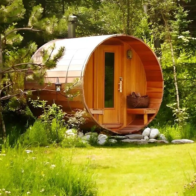 Sauna de vapor exterior para 6 personas con barril de madera maciza de cedro rojo canadiense 2025: La experiencia de sauna definitiva de YSE