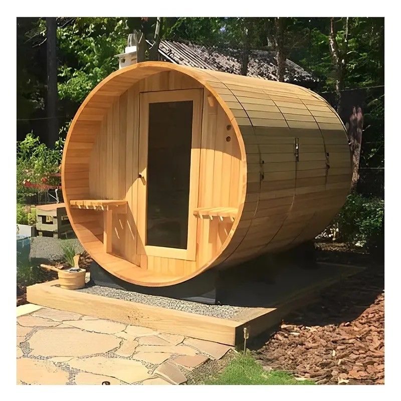 2025 YSE Canadian Hemlock/Cedar Sauna de vapor tradicional Sauna en barril para una experiencia de santuario de sauna tradicional