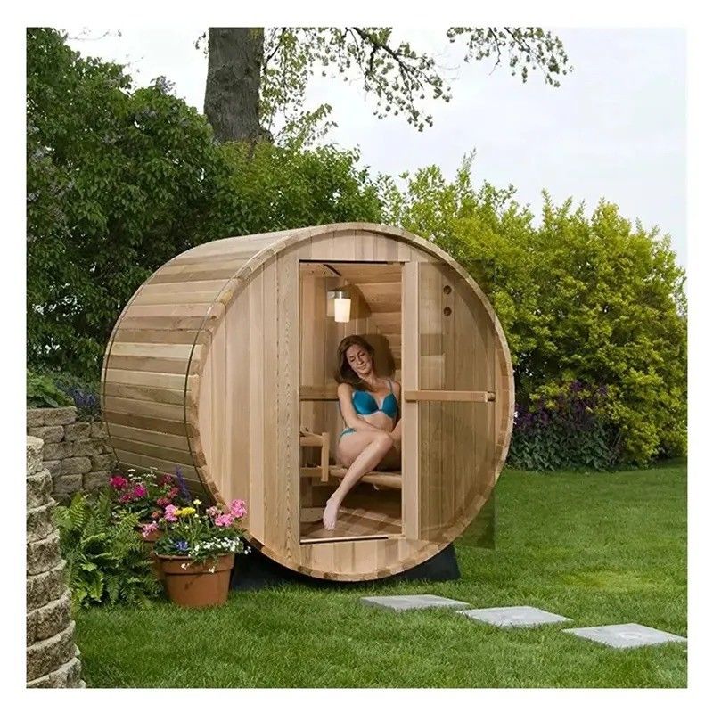 2025 YSE Canadian Hemlock/Cedar Sauna de vapor tradicional Sauna en barril para una experiencia de santuario de sauna tradicional