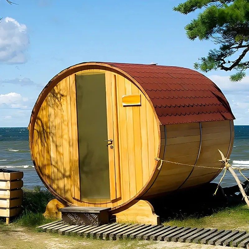 2025 YSE Canadian Hemlock/Cedar Sauna de vapor tradicional Sauna en barril para una experiencia de santuario de sauna tradicional