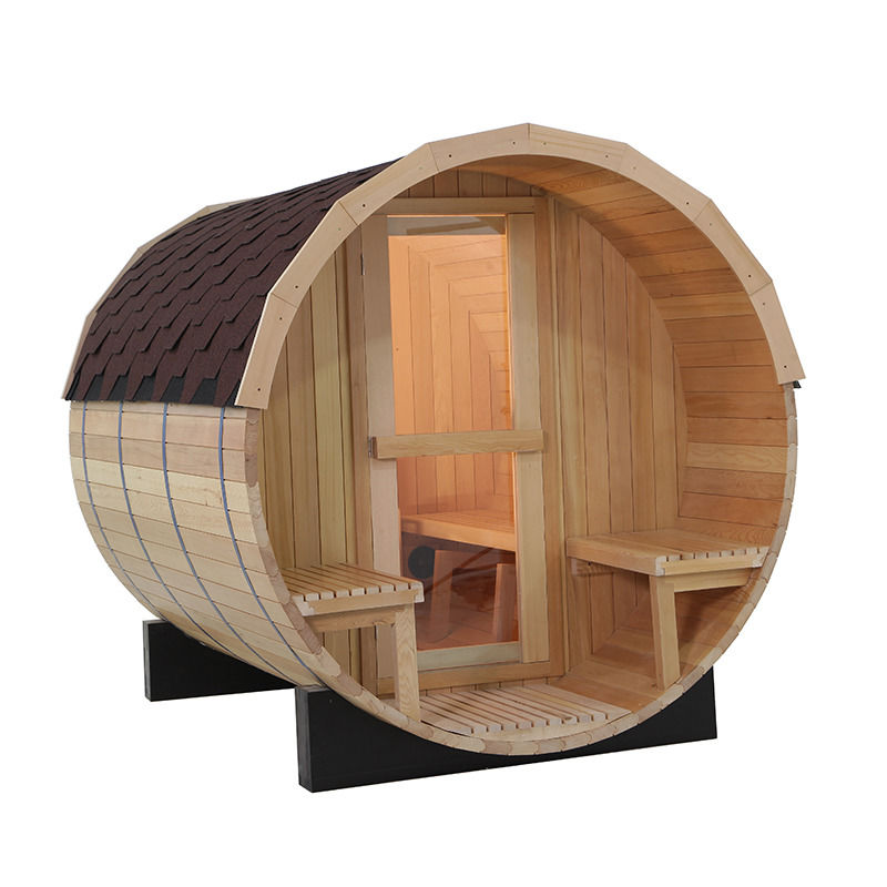 2021 Venta caliente Sauna de madera sólida Sauna saturada de vapor Sauna popular de computadora al aire libre Sauna ecológica Barril Sauna tradicional saturada de vapor Sala/madera de cedro rojo