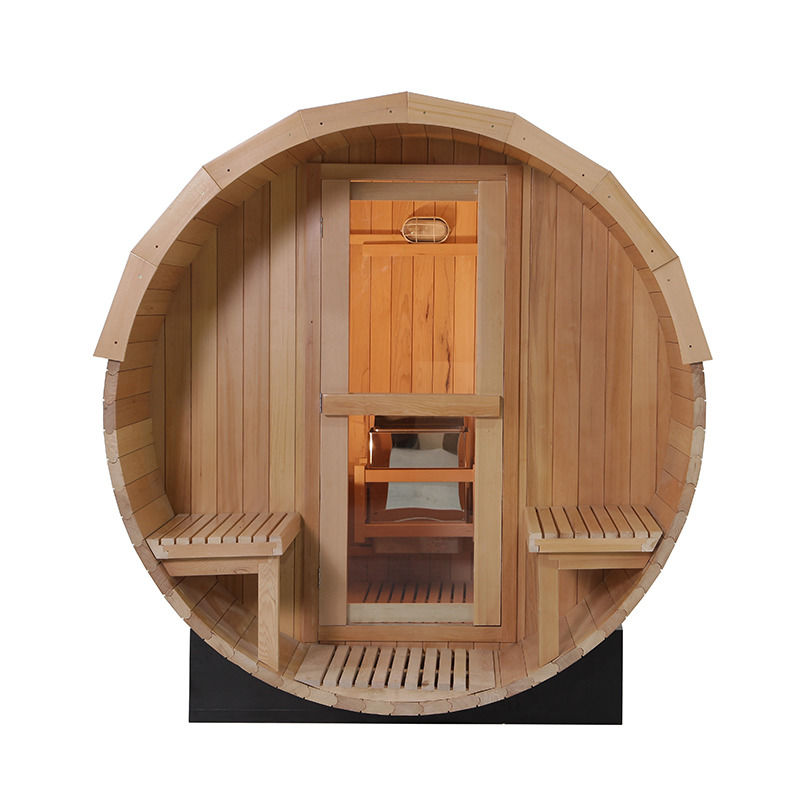 2021 Venta caliente Sauna de madera sólida Sauna saturada de vapor Sauna popular de computadora al aire libre Sauna ecológica Barril Sauna tradicional saturada de vapor Sala/madera de cedro rojo