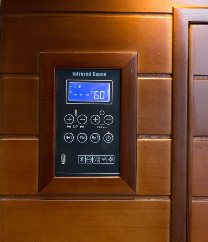 Sala de vapor para computadora, caja de sauna de doble onda de luz, cuerpo completo, desintoxicación, panel de control de sudor, sala de vapor