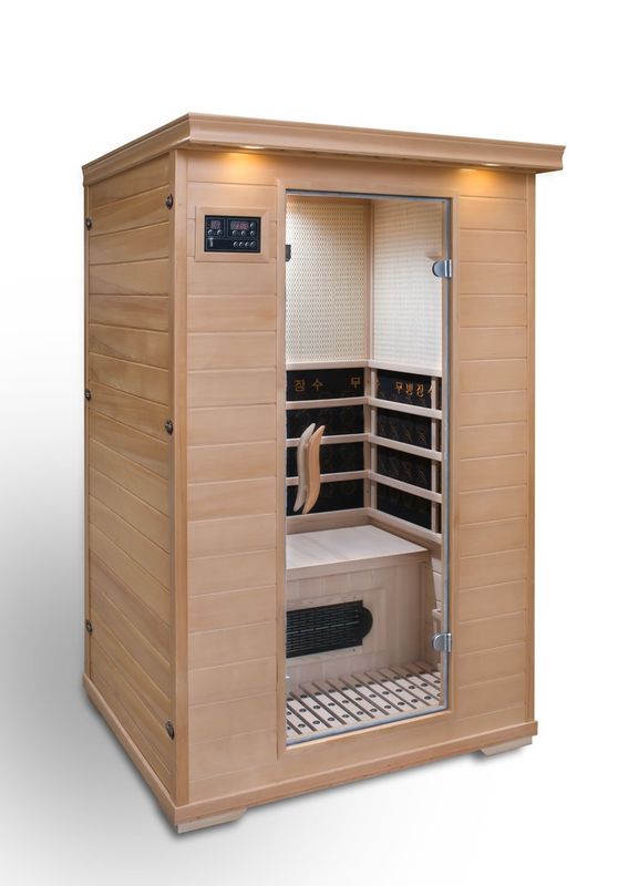 Sauna infrarroja de madera maciza para desintoxicación con panel de control de computadora de alta calidad, sala de sudoración, baño, caja para el hogar