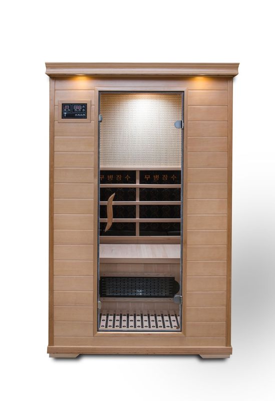 Sauna infrarroja de madera maciza para desintoxicación con panel de control de computadora de alta calidad, sala de sudoración, baño, caja para el hogar