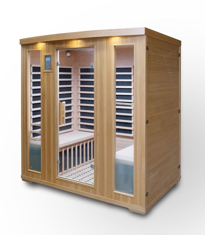 Sauna controlada por computadora de Hemlock Panel de control de computadora clásico de 3 personas Modo de desintoxicación de humedad de la familia mejor vendido infrarrojo lejano