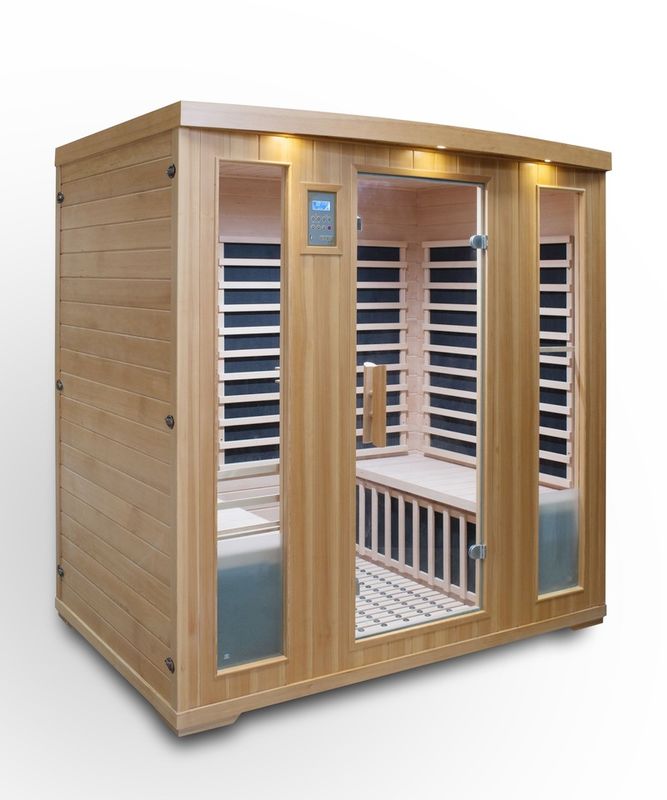 Sauna controlada por computadora de Hemlock Panel de control de computadora clásico de 3 personas Modo de desintoxicación de humedad de la familia mejor vendido infrarrojo lejano