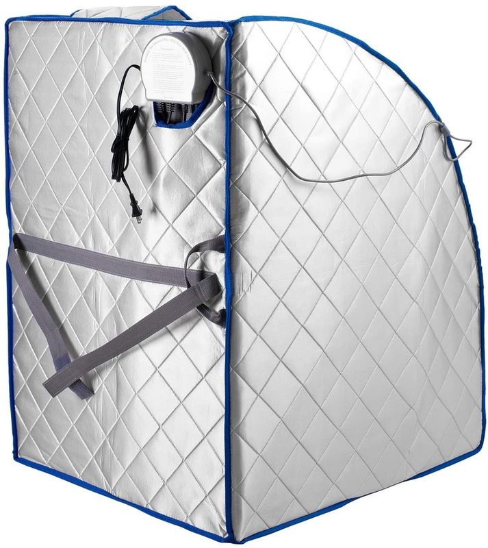 Sauna personal portátil de infrarrojo lejano moderno con iones negativos, ionizador de aire, almohadilla térmica para pies y silla con temporizador