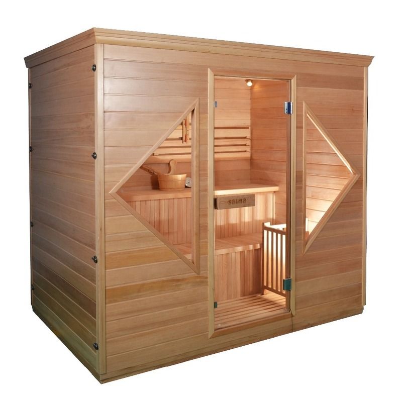2021 Nuevo diseño Canadá Custom Hemlock Tradicional NO EMF Sauna de vapor estufa de madera sólida Sala de sauna tradicional para terapia
