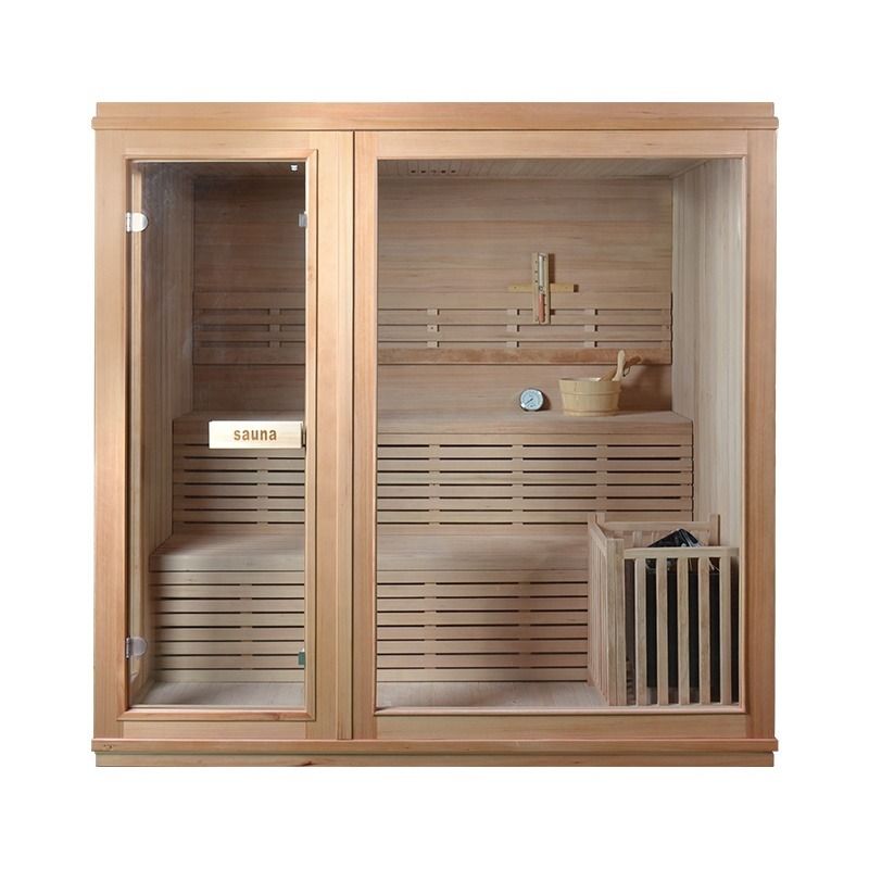 2021 Nuevo diseño Canadá Custom Hemlock Tradicional NO EMF Sauna de vapor estufa de madera sólida Sala de sauna tradicional para terapia