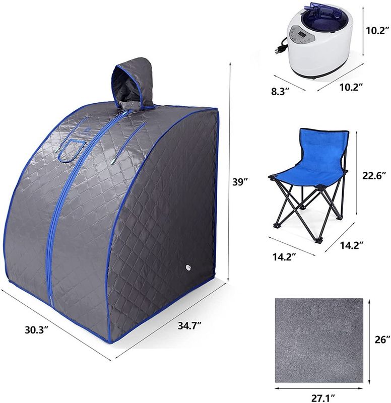 Sauna de vapor portátil moderna para spa en casa, ligera, personal, con generador de vapor, tienda de campaña con control remoto, baño de vapor interior