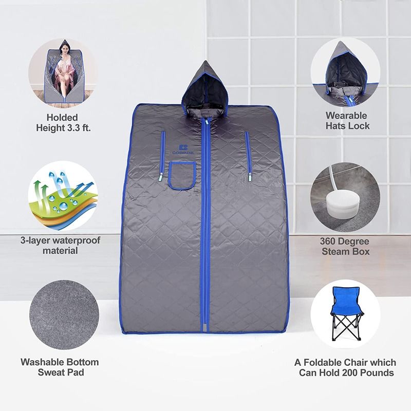 Sauna de vapor portátil moderna para spa en casa, ligera, personal, con generador de vapor, tienda de campaña con control remoto, baño de vapor interior