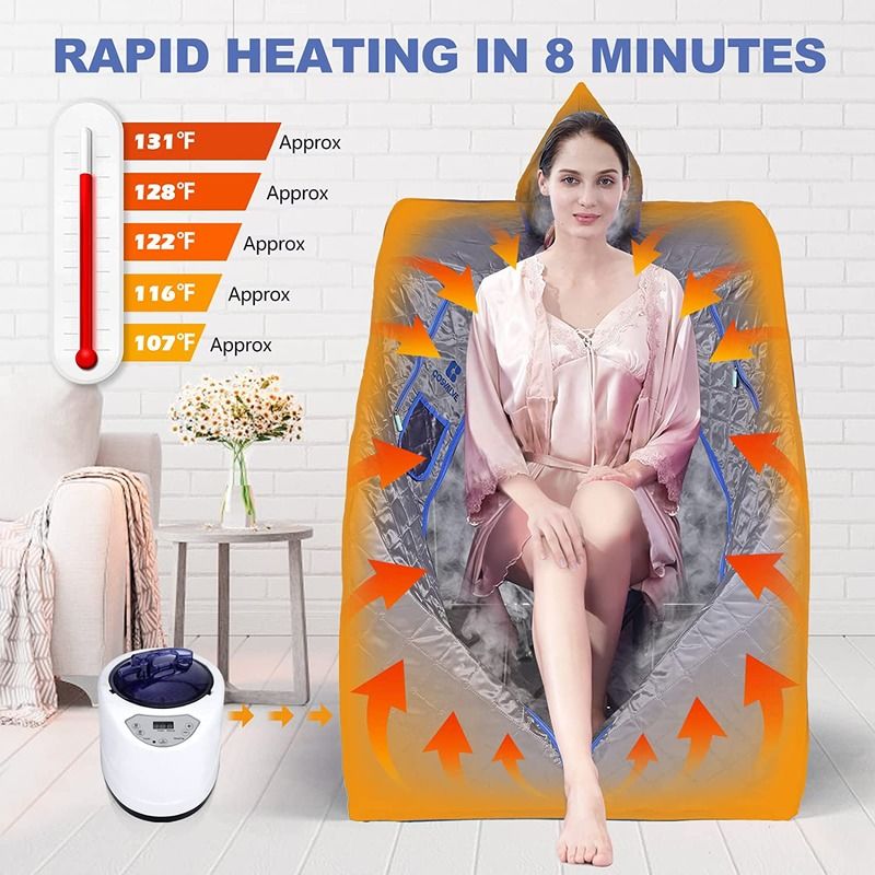 Sauna de vapor portátil moderna para spa en casa, ligera, personal, con generador de vapor, tienda de campaña con control remoto, baño de vapor interior