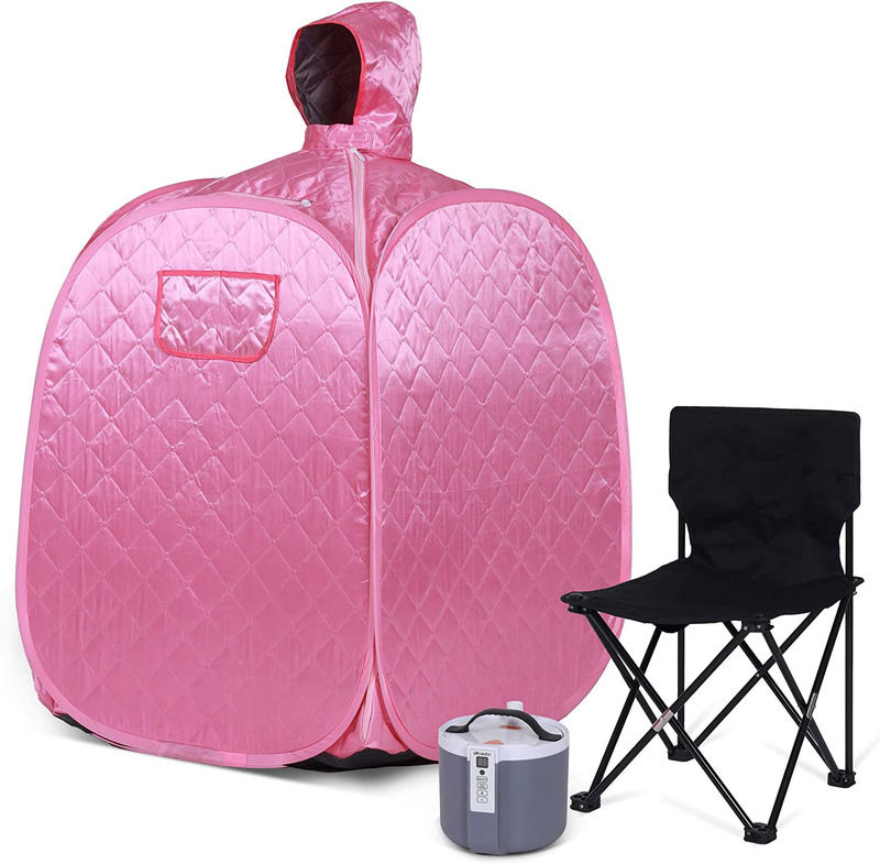 Saunas portátiles Lady Pink para uso personal, favoritas de las mujeres europeas, con panel de control por computadora para el hogar, para desintoxicación, sauna de cuerpo completo con silla