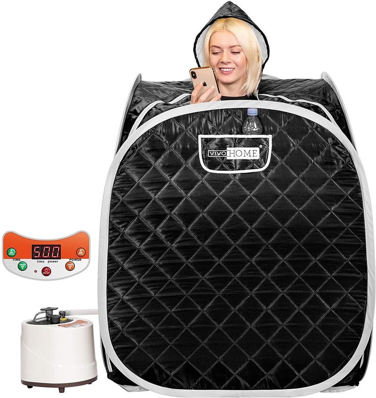 Moderno control remoto portátil Silla de spa personal plegable Sauna de vapor plegable Sauna Sauna Spa Tienda Terapéutica en el hogar Terapéutica Negro