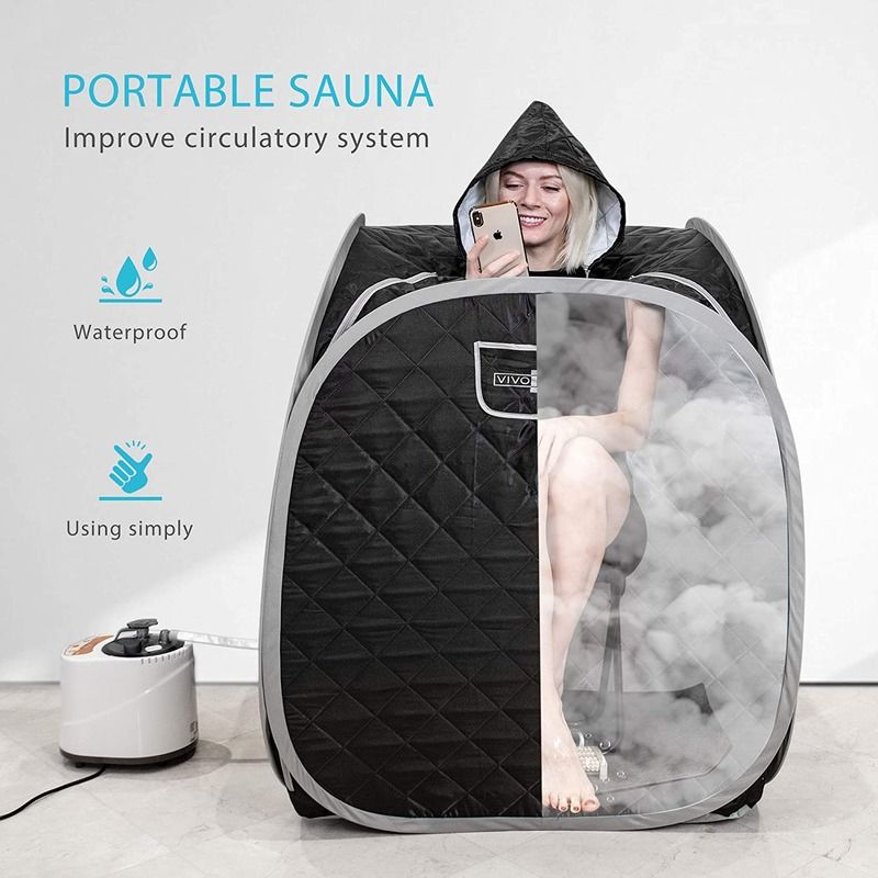 Moderno control remoto portátil Silla de spa personal plegable Sauna de vapor plegable Sauna Sauna Spa Tienda Terapéutica en el hogar Terapéutica Negro