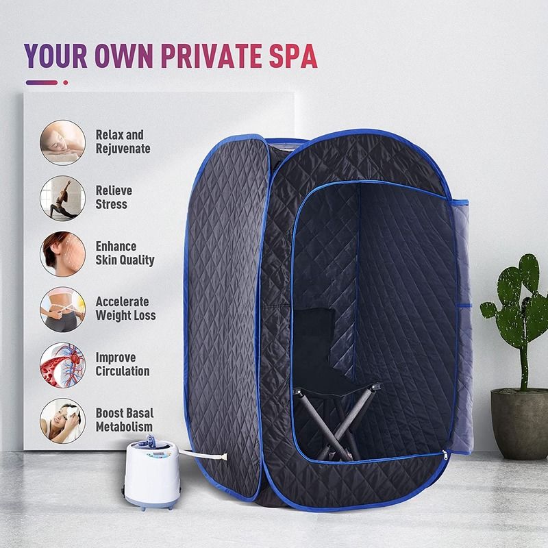 Sauna portátil moderna para el hogar, la oficina y viajes. Sauna para el hogar para spa seco y sauna de vapor con control remoto. Tienda de vapor.
