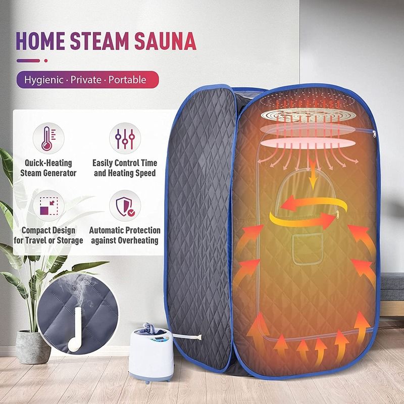 Sauna portátil moderna para el hogar, la oficina y viajes. Sauna para el hogar para spa seco y sauna de vapor con control remoto. Tienda de vapor.