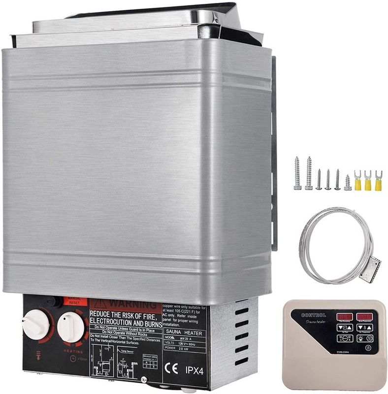Calentador de sauna seco moderno 9KW estufa de baño de agua hirviendo 220V-240V controlador eléctrico Casa Hotel Sala de sauna exterior