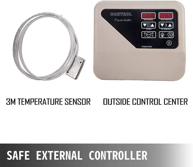 Calentador de sauna seco moderno 9KW estufa de baño de agua hirviendo 220V-240V controlador eléctrico Casa Hotel Sala de sauna exterior