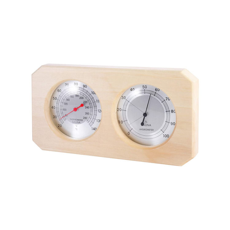 Termómetro higrómetro tradicional de sauna de madera 2 en 1, equipo de sauna para sala, medición de sauna, temperatura, humedad, accesorios para interiores