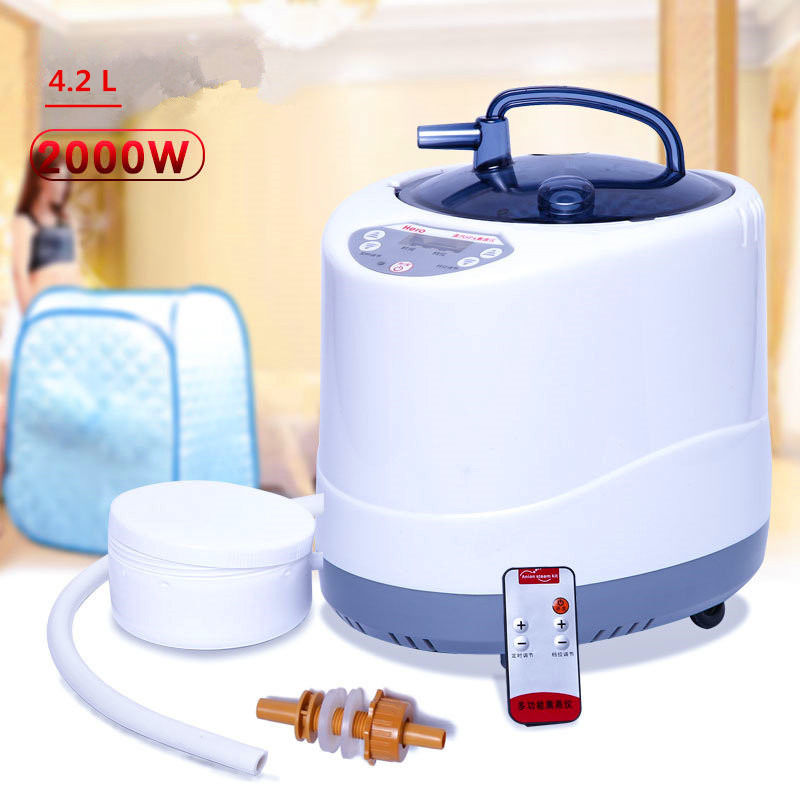 Generador de vapor portátil moderno de 2 litros para sauna, máquina de spa para saunas de vapor domésticas, para desintoxicación corporal y pérdida de peso, enchufe estadounidense y europeo